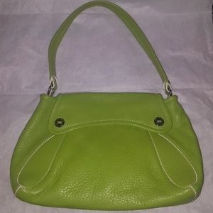 Cole Haan Green pebble leather shoulder bag purse